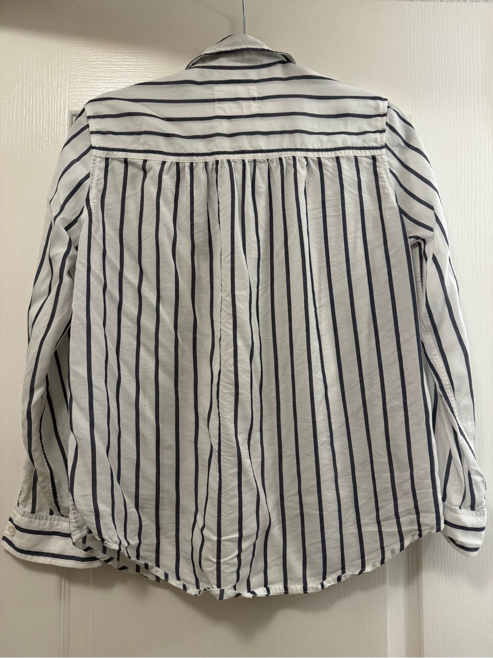 Rails Elsa Striped Button-Up Shirt in White and Navy - Picture 7 of 7